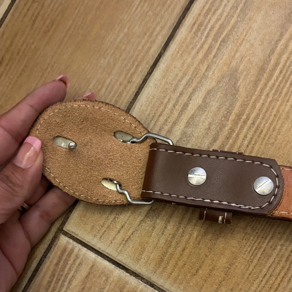 Brown Leather Belt with Intricate Design
